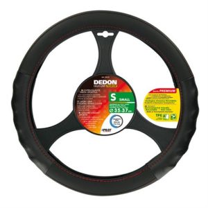 Lampa Κάλυμμα Τιμονιού Αυτοκινήτου Dedon 35-37εκ Άοσμο με εργονομική λαβή Αγωνιστικό Skeentex Μαύρο με Κόκκινη Ραφή 1-τεμ. (L3312.1)
