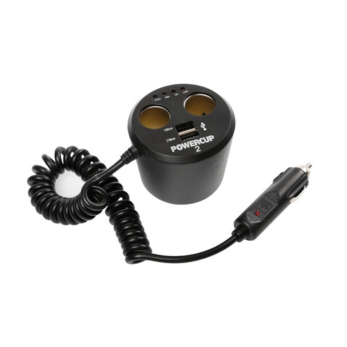 Εικόνα 1 από 5 — ΑΝΤΑΠΤΟΡΑΣ ΑΝΑΠΤΗΡΑ POWERCUP 2 12V + 2USB + TESTER ΜΠΑΤΑΡΙΑΣ