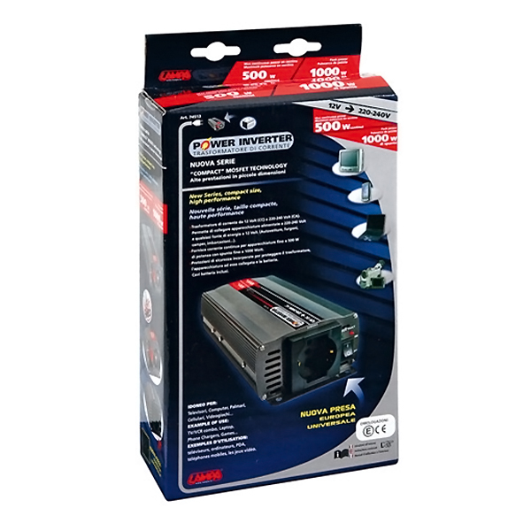 Εικόνα 2 από 2 — POWER INVERTER 500 ΜΕΤΑΤΡΟΠΕΑΣ 12V > 220V MAX POWER 500W – PEAK POWER 1000W