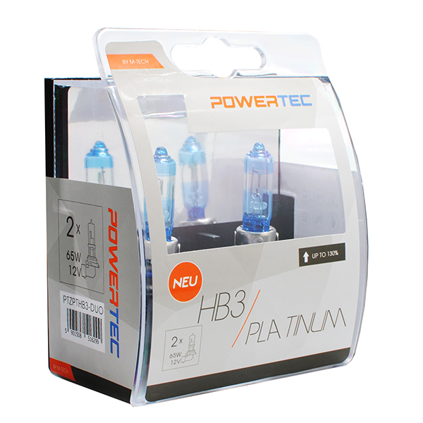 Εικόνα 1 από 1 — HB3 12V 65W 3.250K +130% P20d POWERTECK PLATINUM 2ΤΕΜ. M-TECH