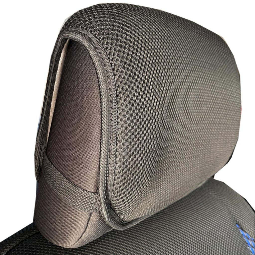 Εικόνα 2 από 4 — ΗΜΙΚΑΛΥΜΜΑΤΑ ΚΑΘΙΣΜΑΤΩΝ BUCKET RECARO ΜΑΥΡΟ/ΜΠΛΕ ΥΦΑΣΜΑ + 100% ΨΑΘΑ (ΧΟΡΤΟ) ΜΕ ΠΡΟΣΚΕΦΑΛΑ – 2 ΤΕΜ.