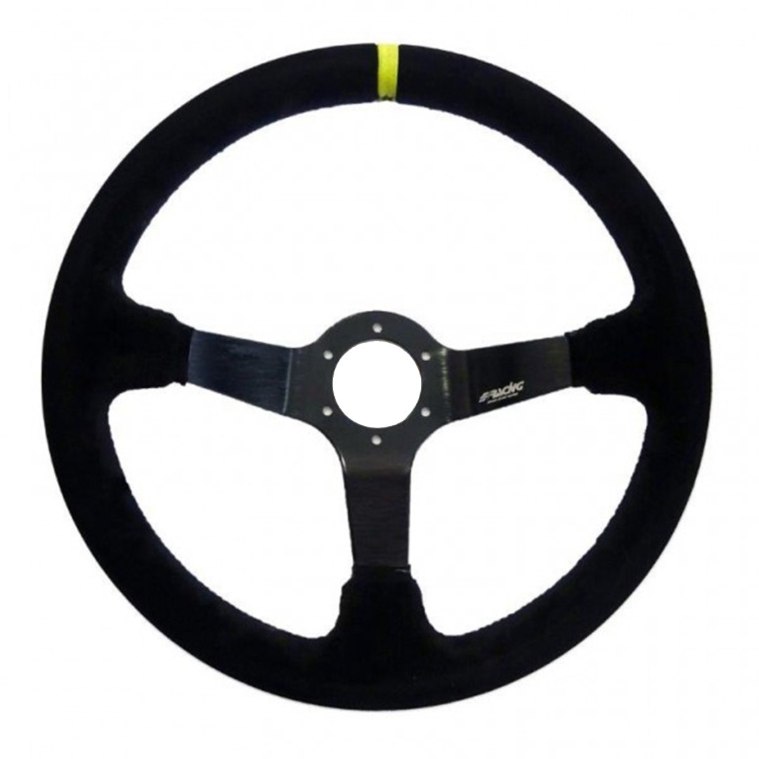 Εικόνα 1 από 2 — ΤΙΜΟΝΙ CARRERA ΤΡΙΑΚΤΙΝΟ 350 mm/ΠΑΧΟΣ 104 mm/BΑΘΟΣ 90 mm (ΜΑΥΡΟ ΣΟΥΕΝΤ ΜΕ ΚΙΤΡΙΝΗ ΡΙΓΑ)