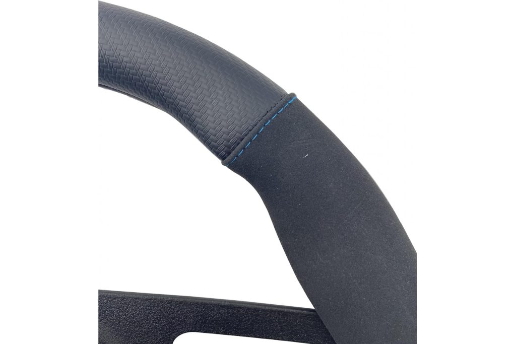 Εικόνα 2 από 3 — ΚΑΛΥΜΜΑ ΤΙΜΟΝΙΟΥ SPORTY CARBON LOOK ΜΑΥΡΟ/ΜΠΛΕ ΟΙΚΟΛΟΓΙΚΟ ΔΕΡΜΑ 37-39cm SIMONI RACING  – 1 τεμ.
