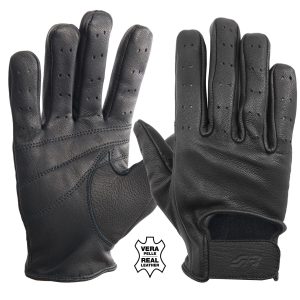 ΓΑΝΤΙΑ ΟΔΗΓΟΥ ΔΕΡΜΑΤΙΝΑ ΜΑΥΡΑ (L) ΔΙΑΤΡΗΤΑ VINTAGE GLOVES SIMONI RACING - 1 σετ.