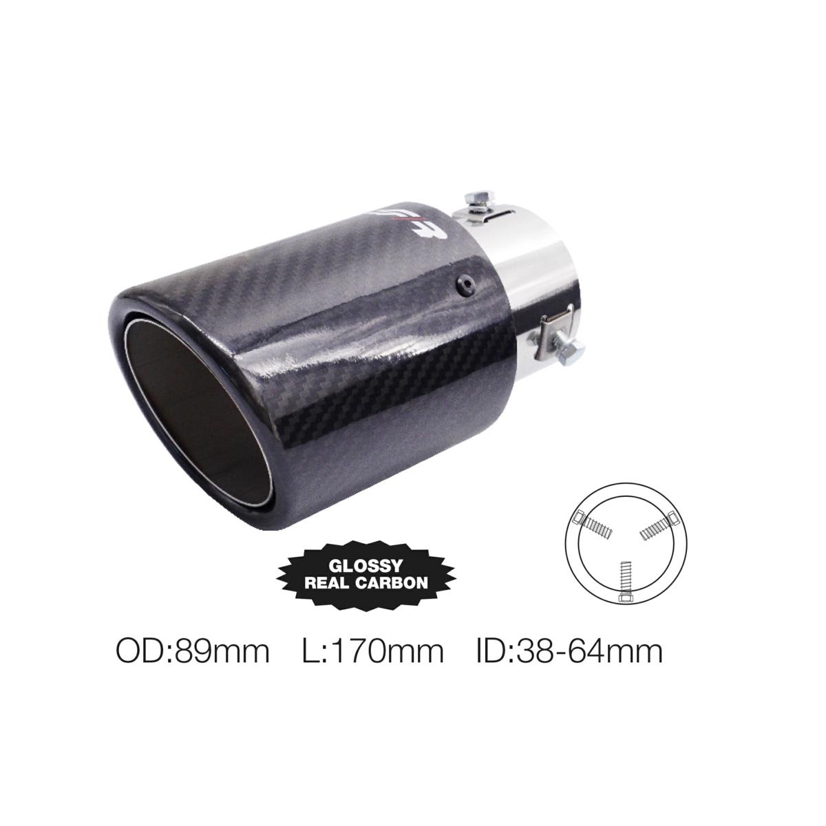 Εικόνα 1 από 2 — ΑΚΡΟ (ΜΠΟΥΚΑ) ΕΞΑΤΜΙΣΗΣ REAL CARBON Φ38>64mm-ΜΗΚΟΣ 170mm – ΔΙΑΜΕΤΡΟΣ ΕΞΩΤΕΡΙΚΗ 89mm-SIMONI RACING – 1 TEM