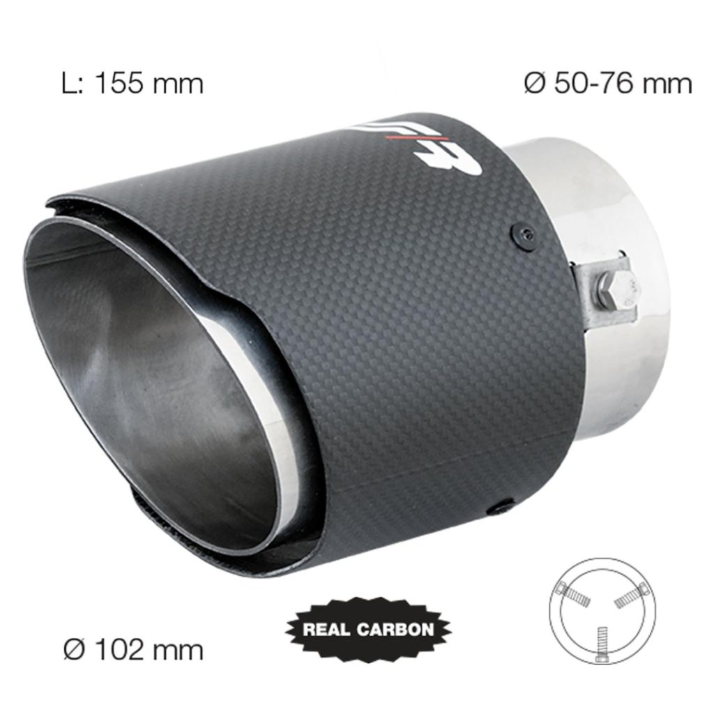 Εικόνα 1 από 1 — ΑΚΡΟ ΕΞΑΤΜΙΣΗΣ REAL CARBON 50-76mm ΣΤΡΟΓΓΥΛΟ