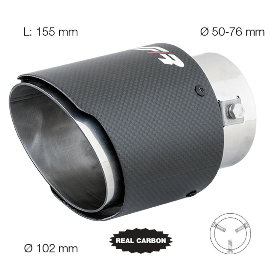 Εικόνα 1 από 1 — ΑΚΡΟ ΕΞΑΤΜΙΣΗΣ REAL CARBON 50-76mm ΣΤΡΟΓΓΥΛΟ