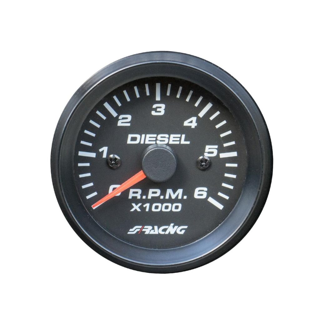 Εικόνα 1 από 1 — ΣΤΡΟΦΟΜΕΤΡΟ ΜΑΥΡΟ ΓΙΑ DIESEL 0-6000RPM ΠΟΡΤΟΚΑΛΙ ΦΩΣ