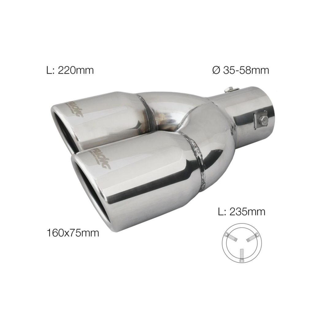 Εικόνα 1 από 1 — ΜΠΟΥΚΑ ΔΙΠΛΗ ΧΡΩΜΙΟΥ TRX/18L 165x77mm 235mm 35>58mm  SIMONI RACING – 1 TEM