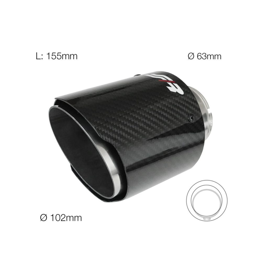 Εικόνα 1 από 1 — ΑΚΡΟ ΕΞΑΤΜΙΣΗΣ TRX96C REAL CARBON 63-102mm ΜΗΚΟΣ 155mm