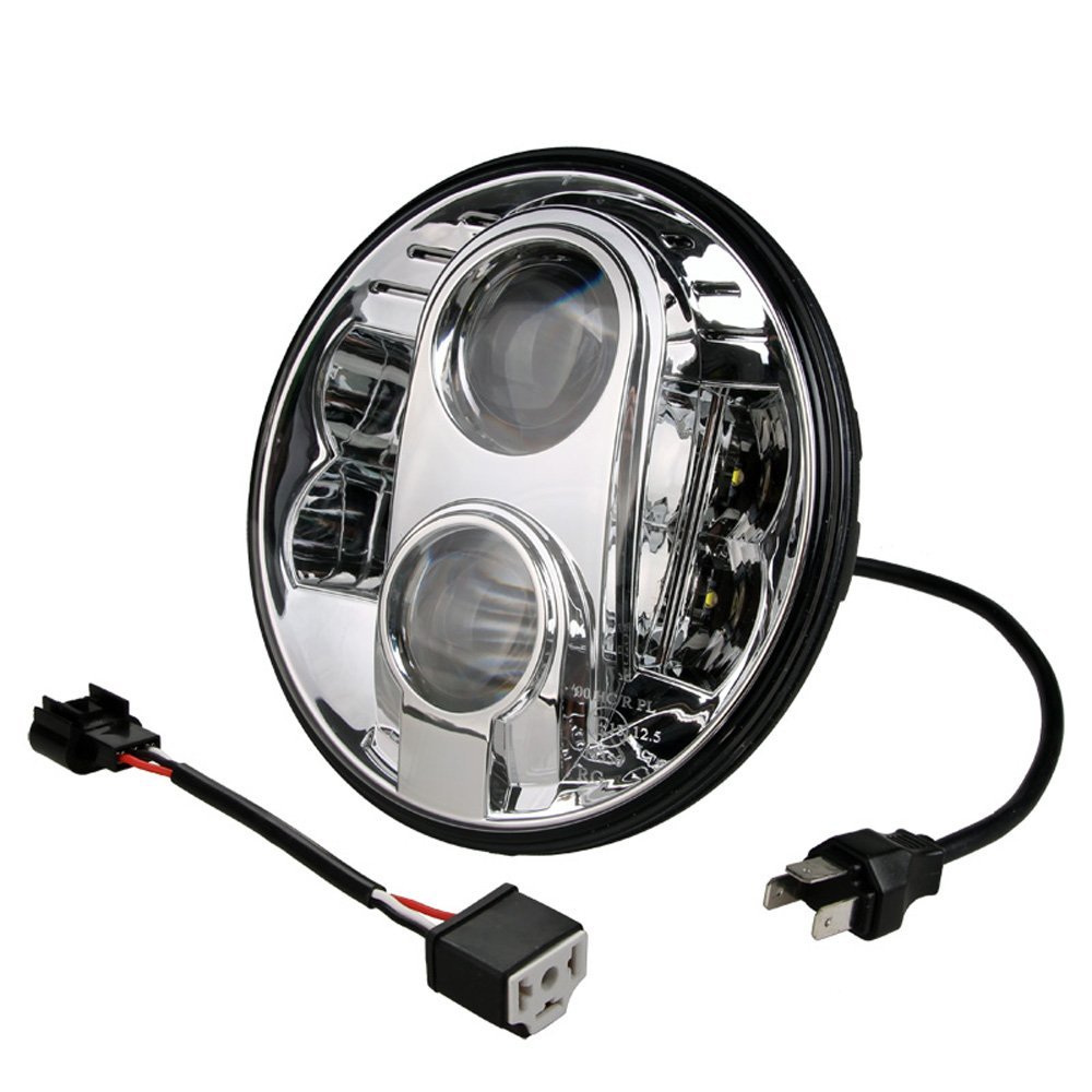 Εικόνα 3 από 6 — M-Tech – Στρογγυλό Φανάρι WHL101 CHROME 7” με 8 Cree LED (XML-10W) 9-36V 6000-6500K σε Χρώμιο – 1 τεμ. (WHL101/MT)