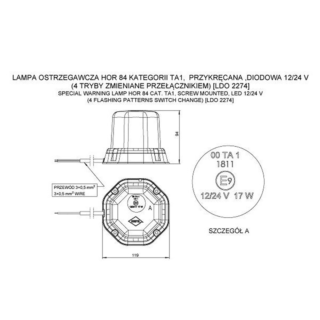 Εικόνα 2 από 2 — ΦΑΡΟΣ LED IP56 ECE 12-24V ΒΙΔΩΤΟΣ 48LED ΠΟΡΤΟΚΑΛΙ 94x119mm