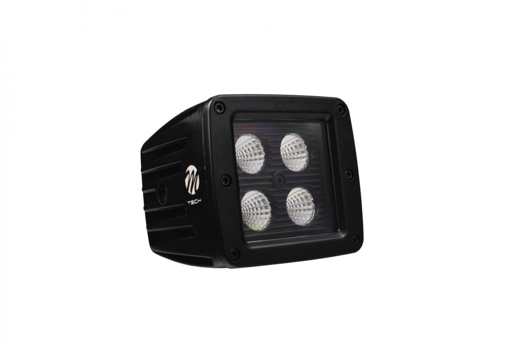 Εικόνα 1 από 2 — ΠΡΟΒΟΛΕΑΣ ΕΡΓΑΣΙΑΣ  WORKING LAMPS 10-32V 20W 1100lm 4 x CREE LED ΤΕΤΡΑΓΩΝΟΣ 82 x 80 x 111 mm BLACK SERIES M-TECH -1ΤΕΜ