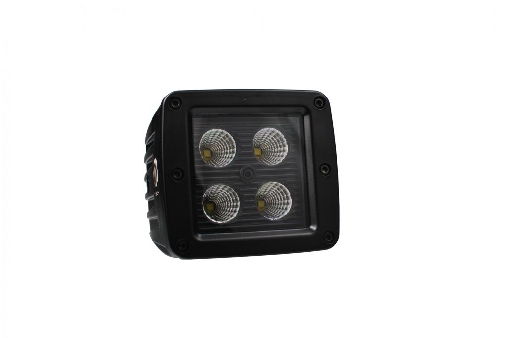 Εικόνα 2 από 2 — ΠΡΟΒΟΛΕΑΣ ΕΡΓΑΣΙΑΣ  WORKING LAMPS 10-32V 20W 1100lm 4 x CREE LED ΤΕΤΡΑΓΩΝΟΣ 82 x 80 x 111 mm BLACK SERIES M-TECH -1ΤΕΜ