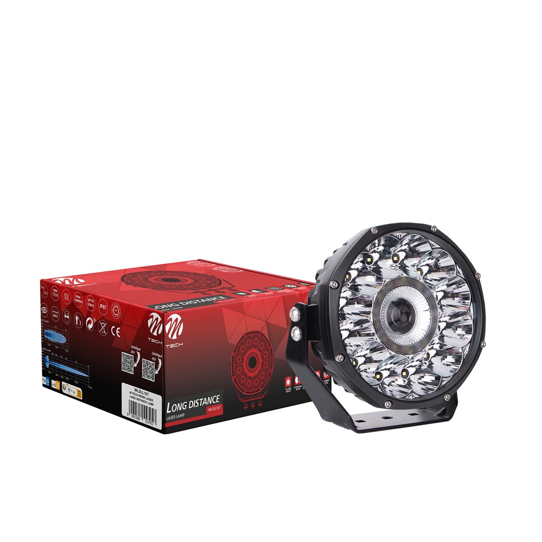 Εικόνα 1 από 7 — ΠΡΟΒΟΛΕΑΣ ΕΡΓΑΣΙΑΣ WORK LIGHTS LASER 12/24V 150W 10.900lm 12xHP+1xLASER LED 185x172x74mm M-TECH – 1 ΤΕΜ.