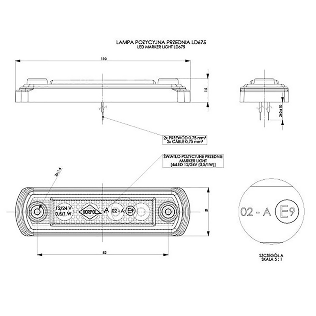 Εικόνα 2 από 2 — ΦΩΣ ΟΓΚΟΥ LD675 12/24V 4LED HORPOL ΛΕΥΚΟ (10,5 x 3 cm) -1ΤΕΜ.