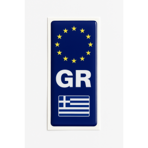 Αυτοκόλλητο πινακίδας "GR" κρύσταλλο 1τμχ AM