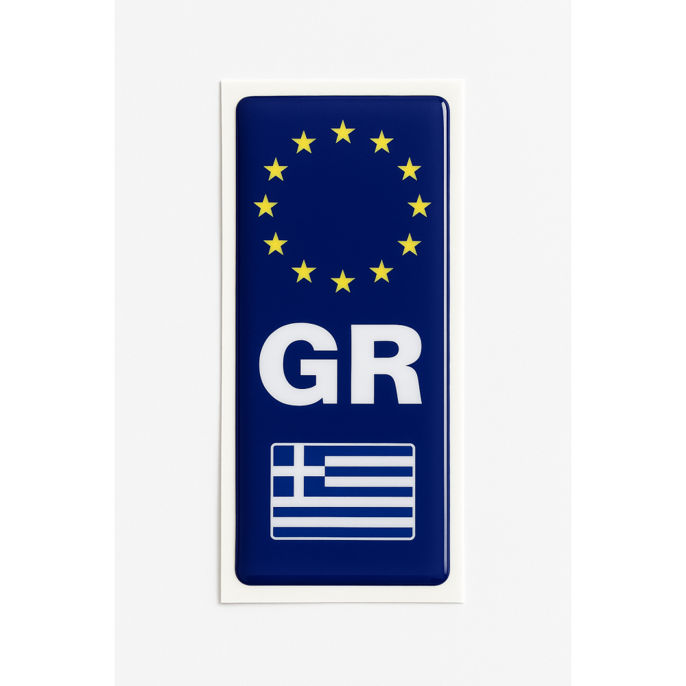 Εικόνα 1 από 2 — Αυτοκόλλητο πινακίδας “GR” κρύσταλλο 1τμχ AM