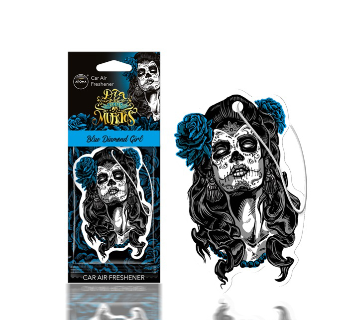 Εικόνα 1 από 1 — Amio – ΑΡΩΜΑΤΙΚΟ ΚΡΕΜΑΣΤΟ AROMA CAR MUERTOS BLUE DIAMONT GIRL – 1 TEM. (A10820/AM)