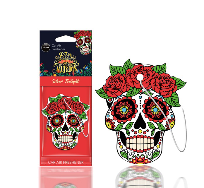 Εικόνα 1 από 1 — Amio – ΑΡΩΜΑΤΙΚΟ ΚΡΕΜΑΣΤΟ AROMA CAR MUERTOS SILVER TATTOO – 1 TEM. (A83118/AM)