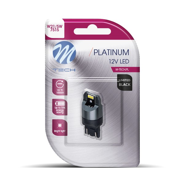 Εικόνα 2 από 2 — W21/5W (T20) 12/24V W3x16q 6xSMD3020 CAN-BUS ΛΕΥΚΟ LIMITED BLACK M-TECH – 1 ΤΕΜ.