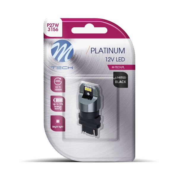 Εικόνα 2 από 2 — P27W 3156 12/24V W2.5x16d 6xSMD3020 CAN-BUS ΛΕΥΚΟ LIMITED BLACK M-TECH – 1 ΤΕΜ.