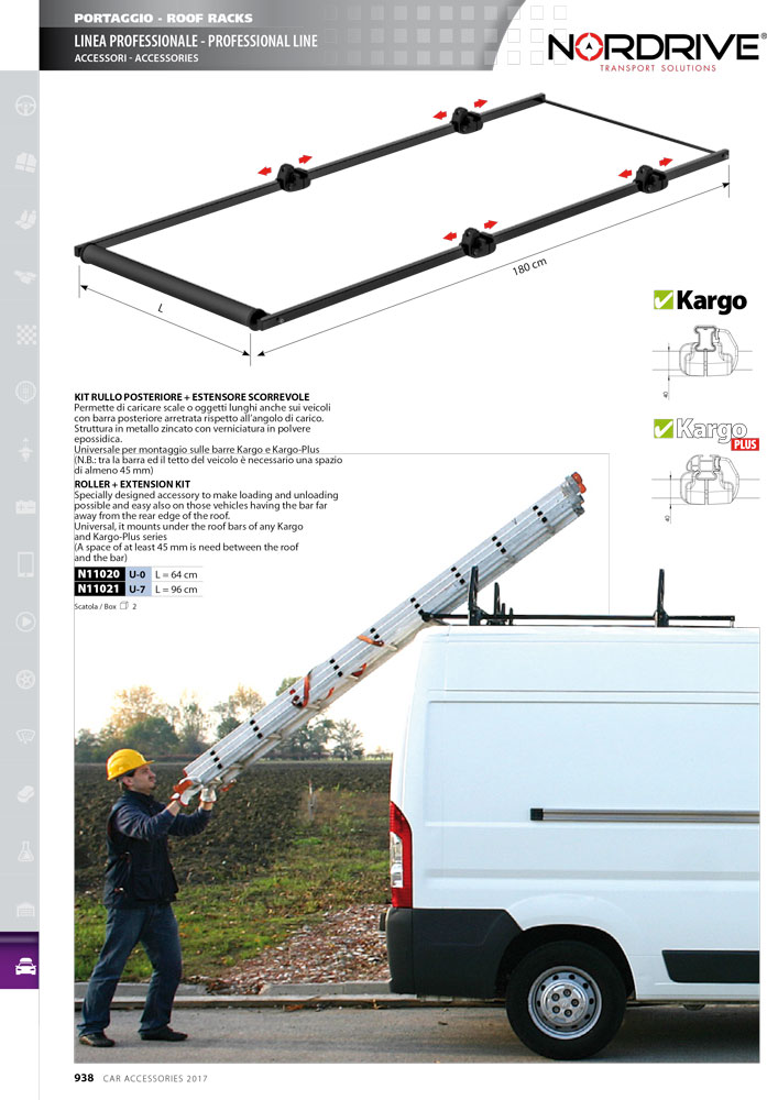 Εικόνα 3 από 4 — ROLLER 96cm ΜΕ ΠΛΑΙΣΙΟ ΠΡΟΕΚΤΑΣΗ 180cm ΓΙΑ ΜΠΑΡΕΣ ΜΑΥΡΕΣ KARGO + ΑΛΟΥΜΙΝΙΟΥ KARGO-PLUS U-7 1ΤΕΜ.