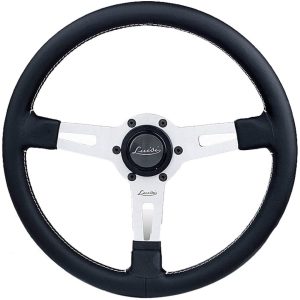 ΤΙΜΟΝΙ SHARAV 340 ΜΑΥΡΟ 340mm ΔΕΡΜΑΤΙΝΟ ΤΡΙΑΚΤΙΝΟ ΜΕ ΑΣΗΜΙ ΛΑΜΑ