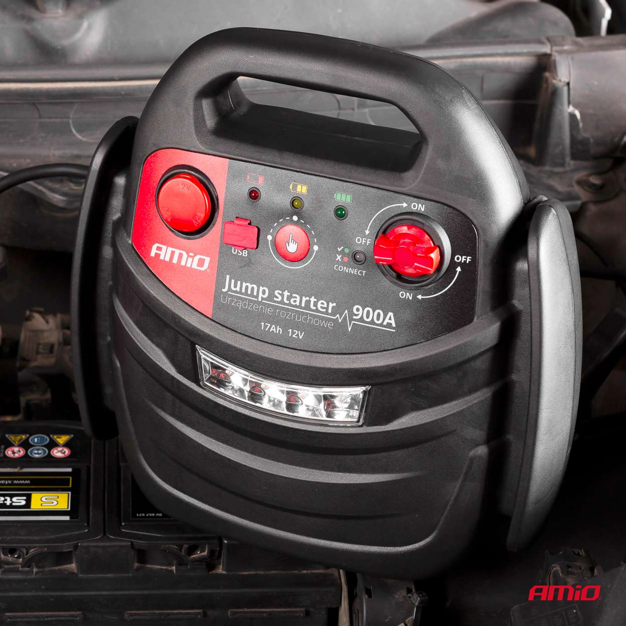 Εικόνα 10 από 11 — Amio – ΕΚΚΙΝΗΤΗΣ ΜΠΑΤΑΡΙΑΣ STARTER 4 ΣΕ 1 17Ah 12V DC 300A (700A max) 250PSI ΜΕ ΚΟΜΠΡΕΣΕΡ ΑΕΡΑ / ΜΑΝΟΜΕΤΡΟ / 3 LED / 2 ΠΡΙΖΕΣ 12V / 1 ΘΥΡΑ USB 5V 2,1A SENA ΓΙΑ ΒΕΝΖΙΝΗ ΚΑΙ DIESEL – 1 ΤΕΜ. (02523/AM)
