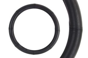 Amio - Κάλυμμα Τιμονιού Μαύρο από Δέρμα 42-44cm για ανανέωση φθαρμένου τιμονιού και σταθερό κράτημα σε καθημερινή χρήση με εργοστασιακή αίσθηση - 1 Τεμ. (01768/AM)