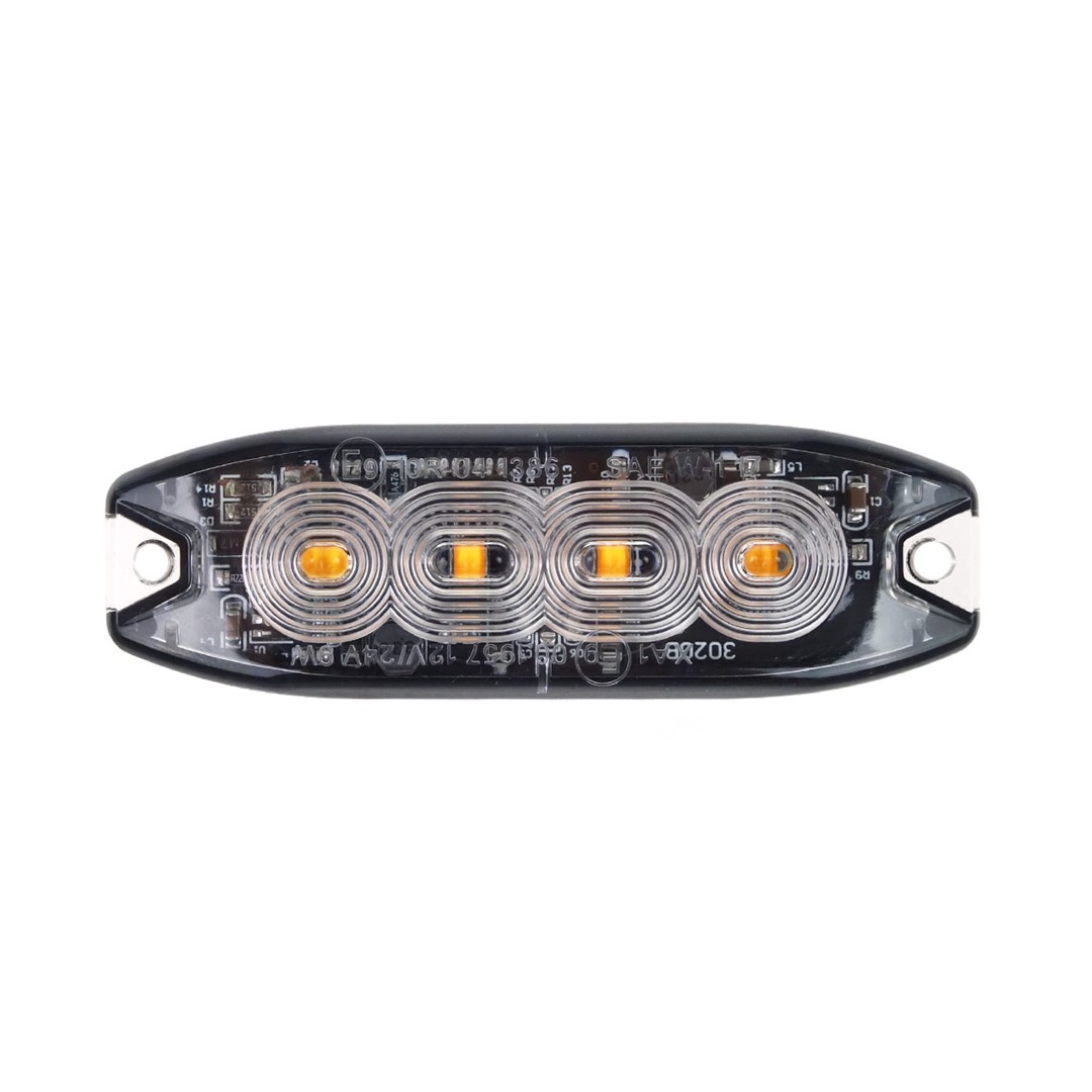 Εικόνα 1 από 2 — Amio – ΣΤΡΟΜΠΟ 12/24V 10x3x0,9cm ΠΟΡΤΟΚΑΛΙ 4LED 12W (4x3W) R65 R10 IP68 – 1 ΤΕΜ. (02298/AM)