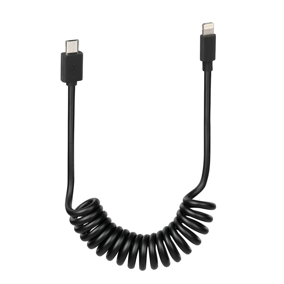 Εικόνα 1 από 4 — ΚΑΛΩΔΙΟ ΦΟΡΤΙΣΗΣ ΚΙΝΗΤΟΥ E-BIKE SPRING MICRO USB- APPLE 8 PIN ΣΠΙΡΑΛ 25-100cm