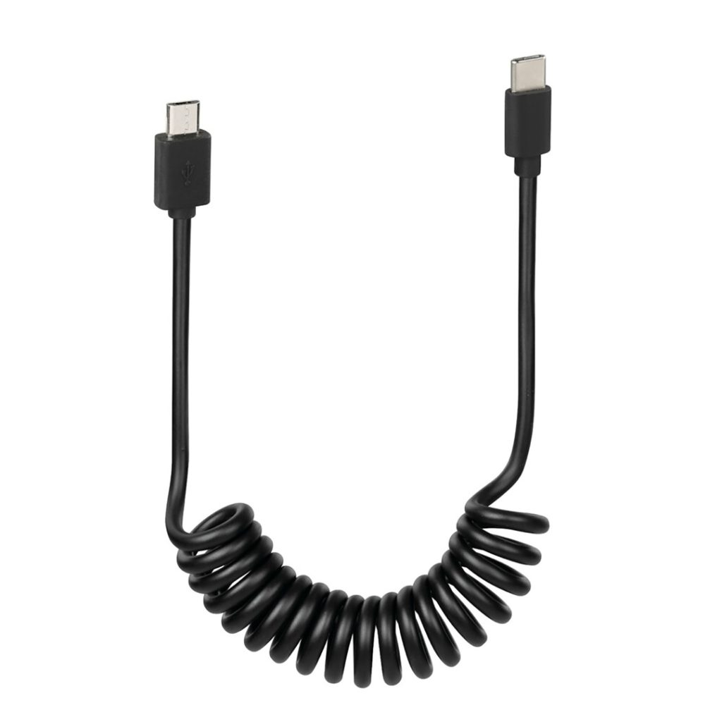 Εικόνα 1 από 4 — ΚΑΛΩΔΙΟ ΦΟΡΤΙΣΗΣ E-BIKE SPRING MICRO USB-TYPE-C ΣΠΙΡΑΛ 25-100cm