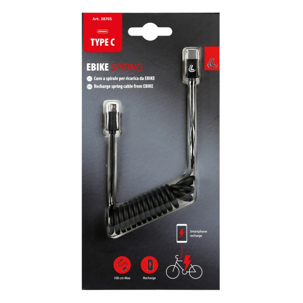 Εικόνα 4 από 4 — ΚΑΛΩΔΙΟ ΦΟΡΤΙΣΗΣ E-BIKE SPRING MICRO USB-TYPE-C ΣΠΙΡΑΛ 25-100cm