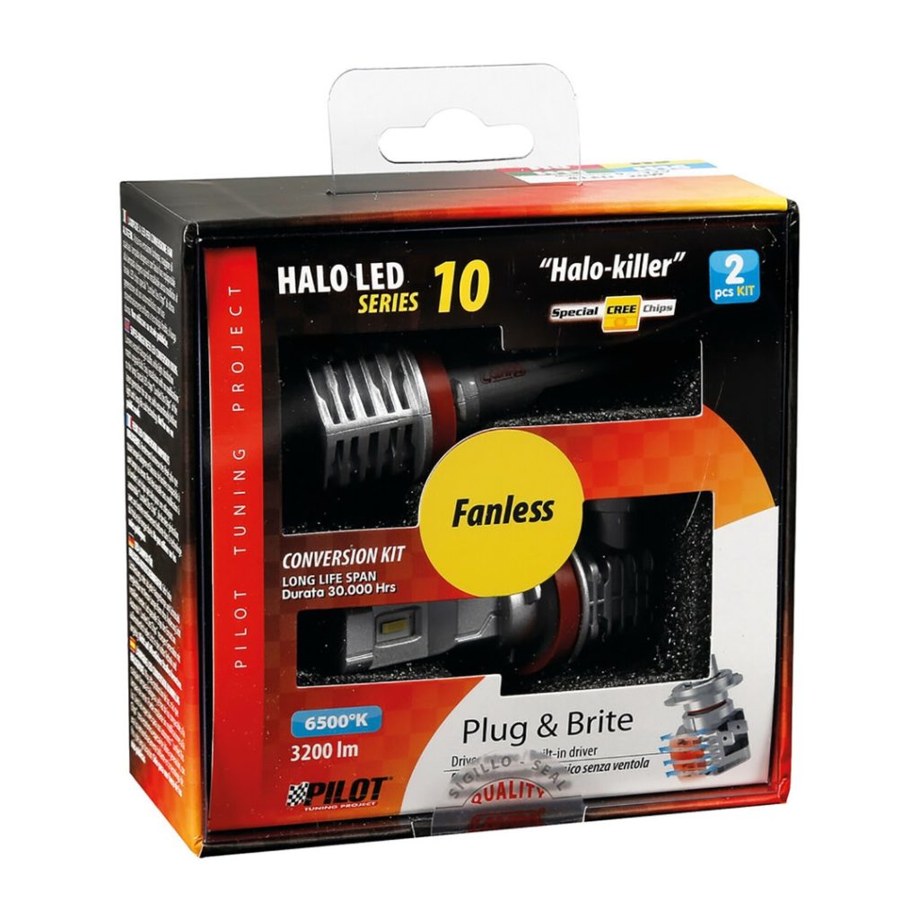 Εικόνα 4 από 4 — H8-H9-H11-H16 HALO KILLER PGJ19-X 9-32V -20W – 6500K – 3200lm HALO LED KIT SERIES 10 (12 LED ZES CHIPS) – 2 ΤΕΜ.