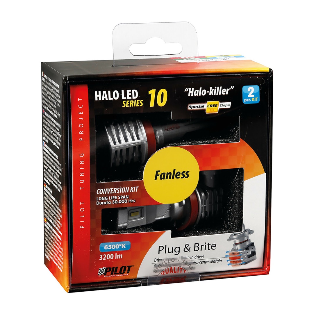 Εικόνα 4 από 4 — H8-H9-H11-H16 HALO KILLER PGJ19-X 9-32V -20W – 6500K – 3200lm HALO LED KIT SERIES 10 (12 LED ZES CHIPS) – 2 ΤΕΜ.