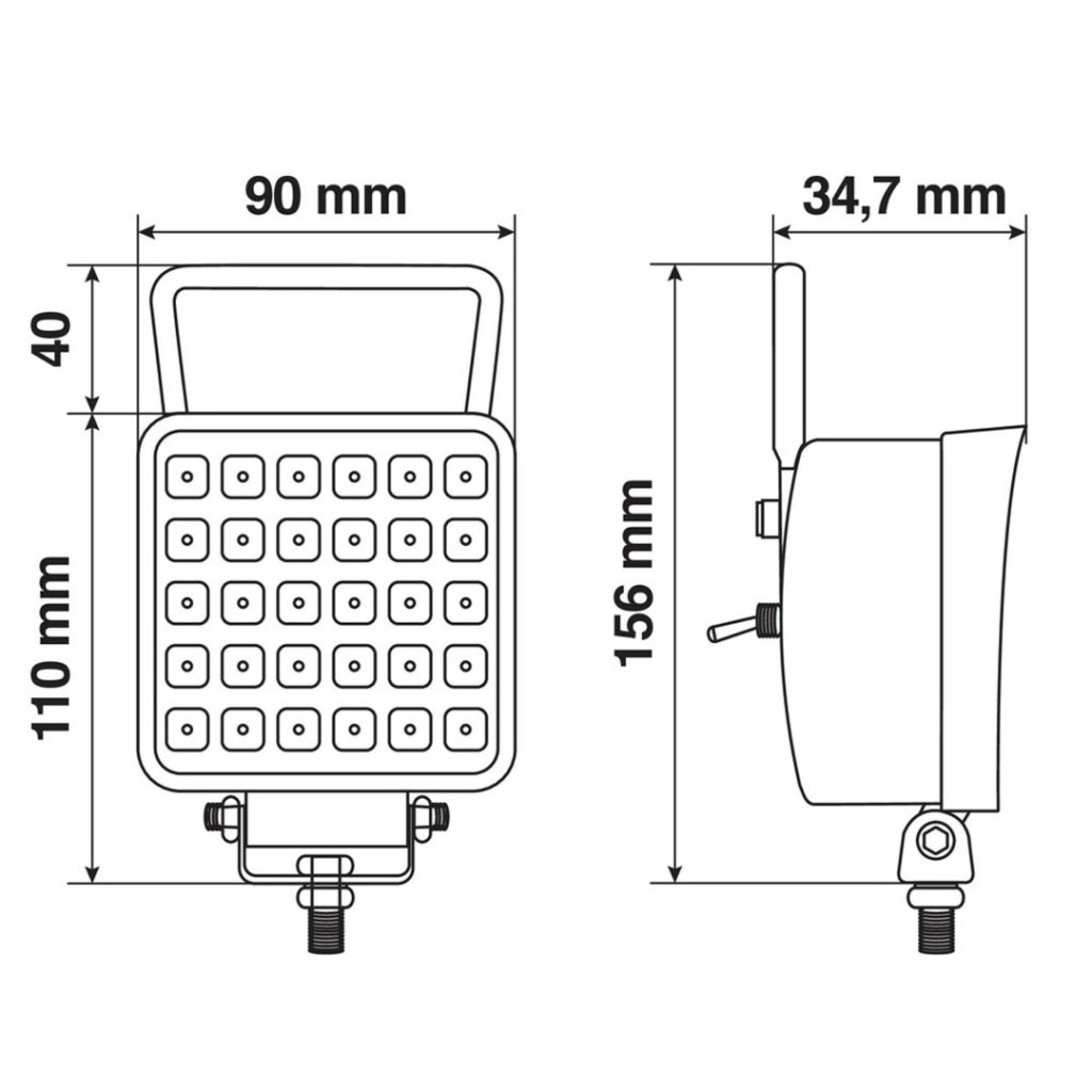Εικόνα 3 από 4 — ΠΡΟΒΟΛΕΑΣ ΤΕΤΡΑΓΩΝΟΣ WL-28 16LED 16W 1.400lm 6.000K 10-30V 110x90x34,7mm ΦΩΣ ΔΙΑΘΛΑΣΗΣ 1ΤΕΜ.