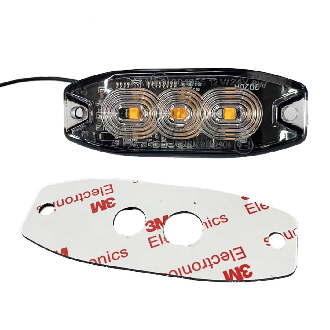 Εικόνα 3 από 4 — Amio – ΣΤΡΟΜΠΟ 12/24V 8x3x0,9cm ΠΟΡΤΟΚΑΛΙ 3LED 9W (3x3W) R65 R10 – 1 ΤΕΜ. (02297/AM)