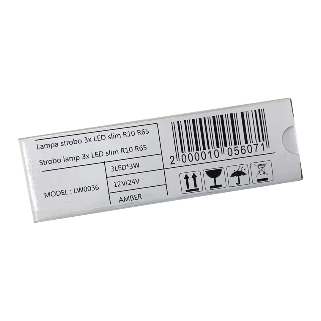 Εικόνα 4 από 4 — Amio – ΣΤΡΟΜΠΟ 12/24V 8x3x0,9cm ΠΟΡΤΟΚΑΛΙ 3LED 9W (3x3W) R65 R10 – 1 ΤΕΜ. (02297/AM)