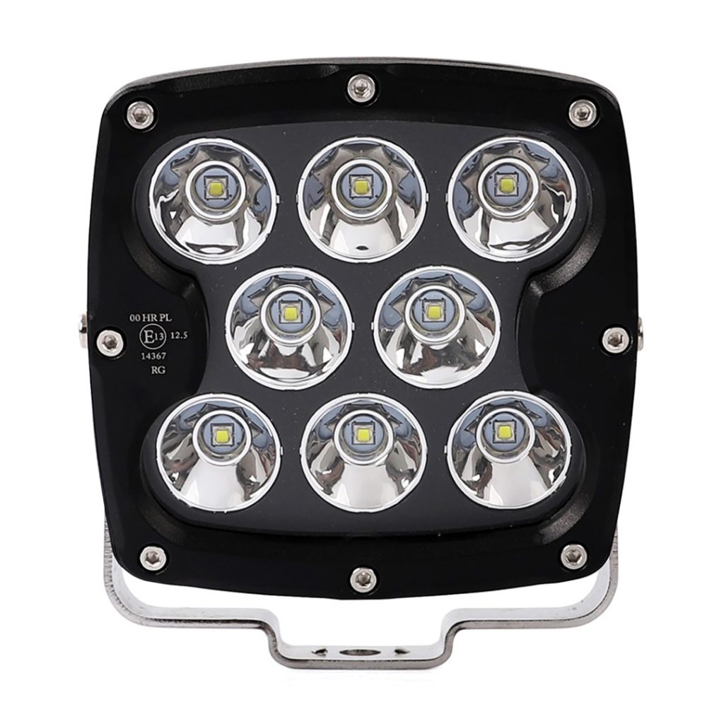 Εικόνα 1 από 3 — ΠΡΟΒΟΛΕΑΣ ΟΔΗΓΗΣΗΣ LED DRIVING LIGHTS  ΜΑΥΡΟΣ 10-32V 80W 5600lm 8 CREE LED ΤΕΤΡΑΓΩΝΟΣ (130 x 130 x 86 mm) M-TECH