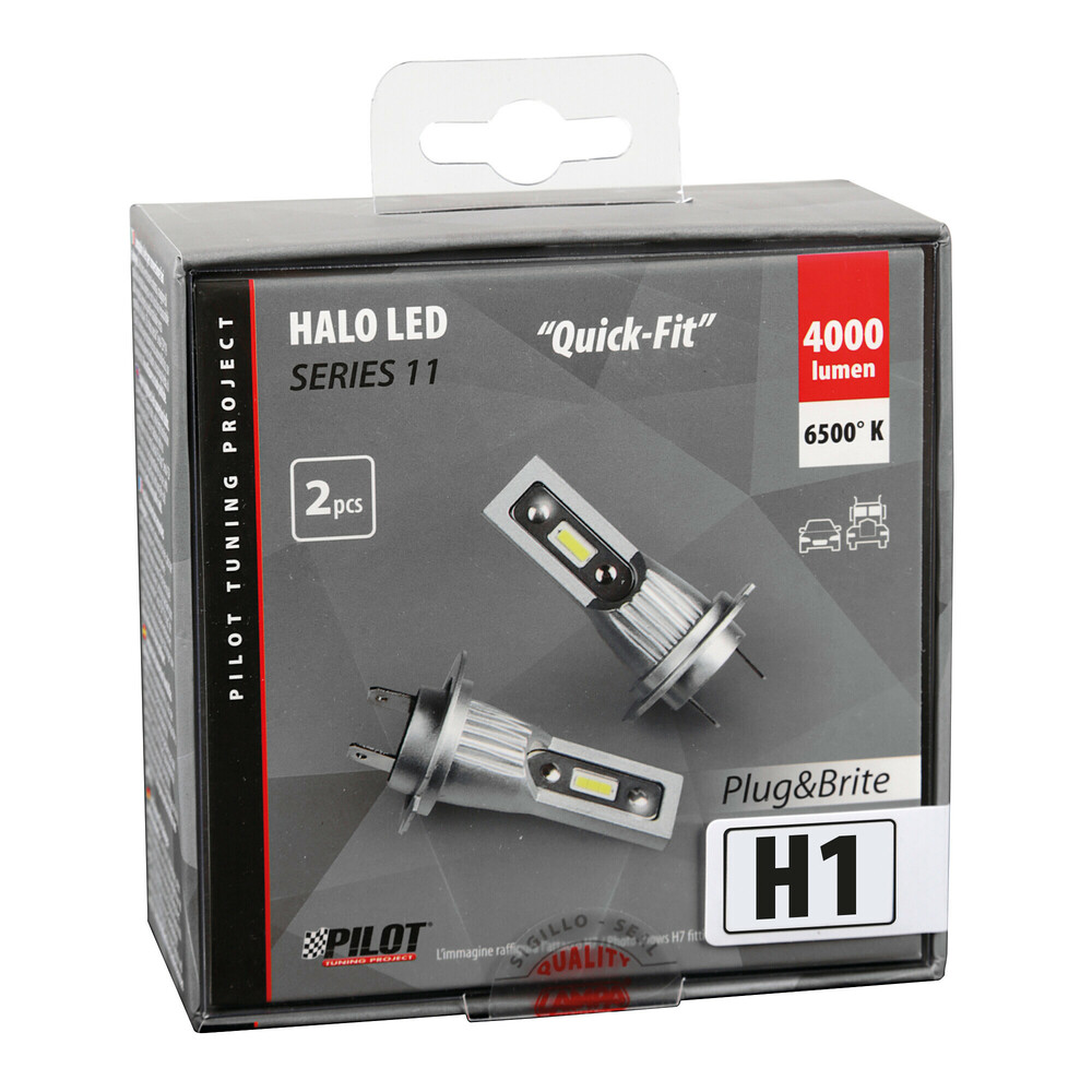 Εικόνα 3 από 3 — H1 12/24V P14,5s 6.500K 2.000lm 15W 6LED SEOUL CSP-Y19chips HALO LED SERIE 11 PLUG & BRITE 2ΤΕΜ.
